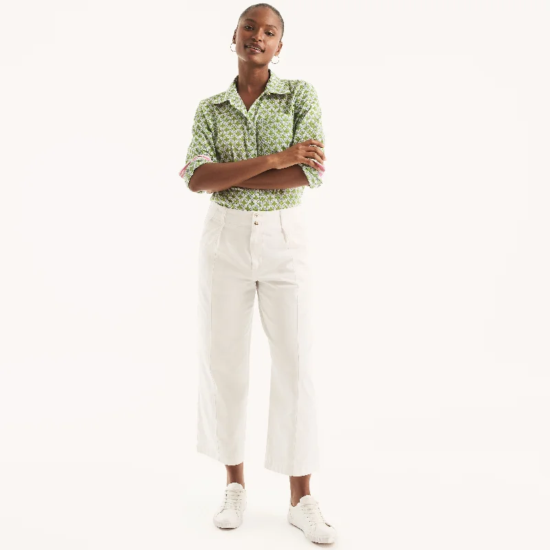Save Like Never Before!Nautica Womens Cropped Pleated Chino Pant