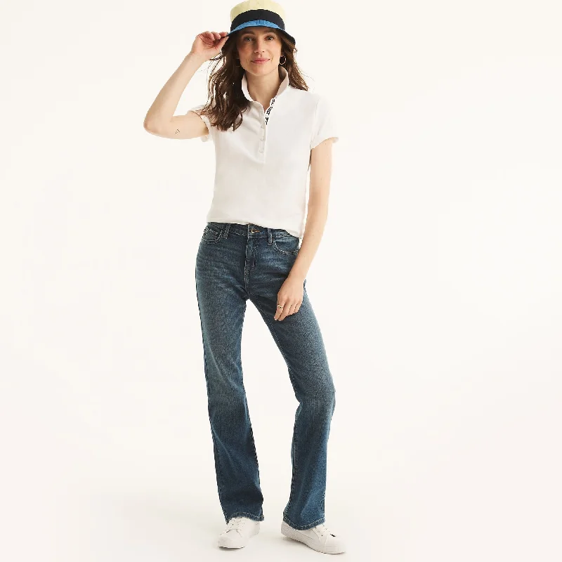 Unbeatable Prices!Nautica Womens Sustainably Crafted True Flex Mid-Rise Bootcut Denim