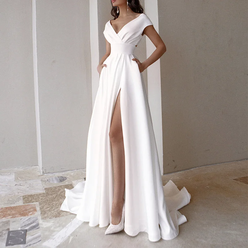 Your Shopping Spree Starts Here!New Arrival 2022 Women White Sexy V-neck Evening Dresses Womens Tailed Party Dress Long Maxi Evening Dress Your Shopping Spree Starts Here!New Arrival 2022 Women White Sexy V-neck Evening Dresses Womens Tailed Party Dress Long Maxi Evening Dress