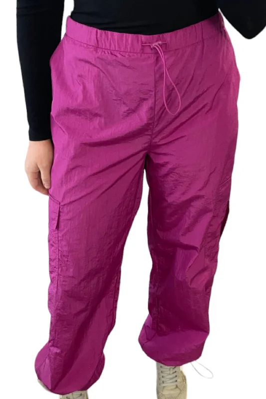 Hot Deals You Can’t Resist!Nylon Cargo Parachute Pants In Jam