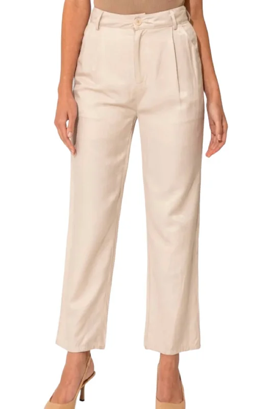 Enjoy Huge Discounts Now!Pleated Crop Pants In Stone