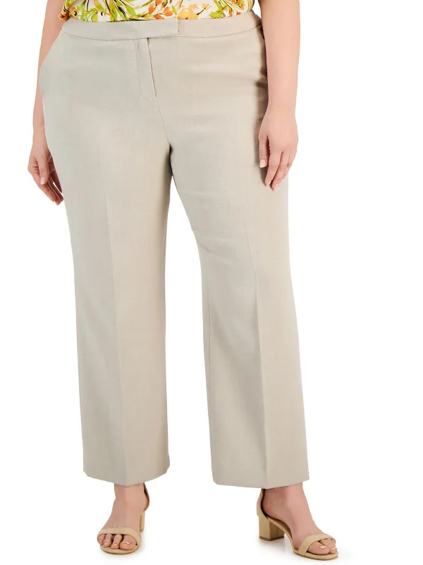 Shop More, Spend Less!Plus Womens High Rise Stretch Straight Leg Pants