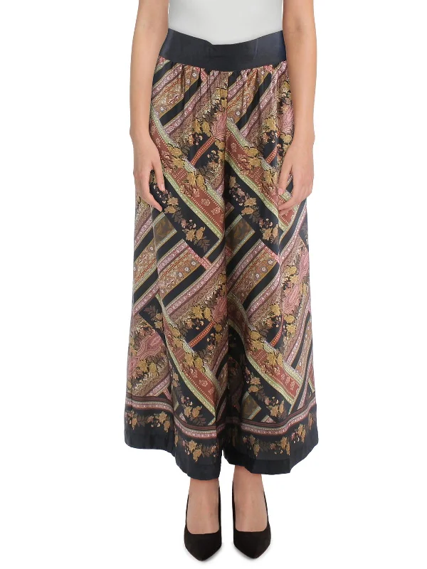 Every Deal is a Steal!Plus   Womens Printed Polyester Wide Leg Pants