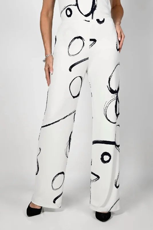 Shop Today, Save Tomorrow!Printed Palazzo Trouser In Off White/navy