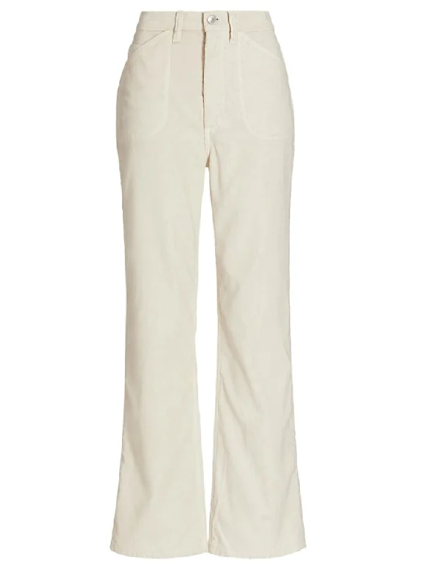 Snag the Best Prices Now!RE/DONE Women's 70s Pocket Loose Flare Pants, Vintage Ivory, Off White Corduroy