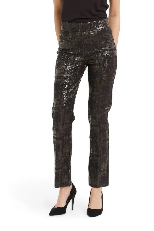 Hot Deals You Can’t Resist!Straight Leg Pull On Pant In Black/gold