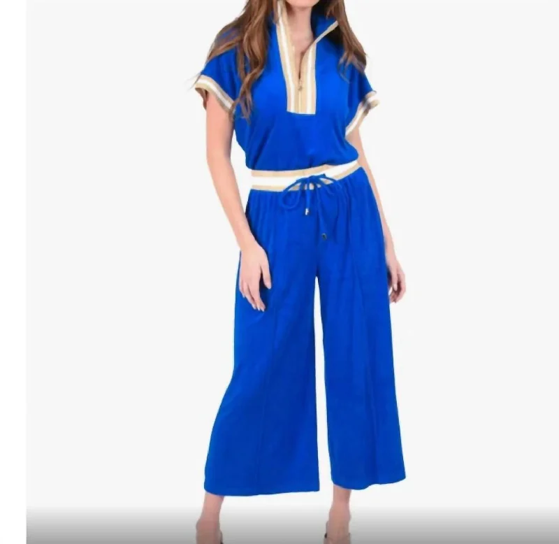 Grab Yours Before It’s Too Late!Teddy Crop Trouser In Blue