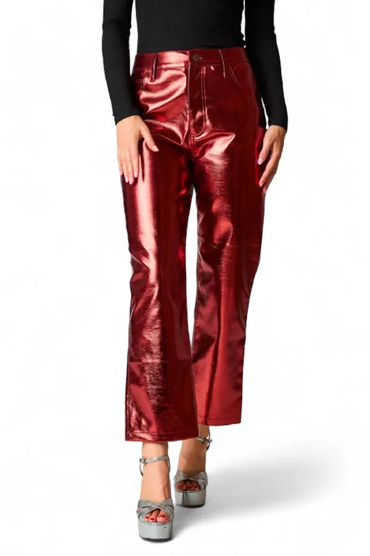 Upgrade for Less!Travolta High-Rise Metallic Pants In Bronze