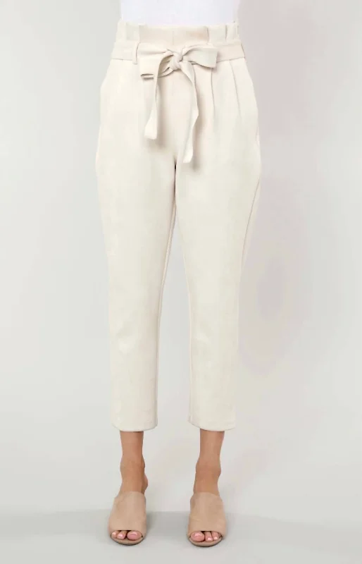 More Discounts, More Joy!Uptown Suede Paper Bag Pants In Cream Suede