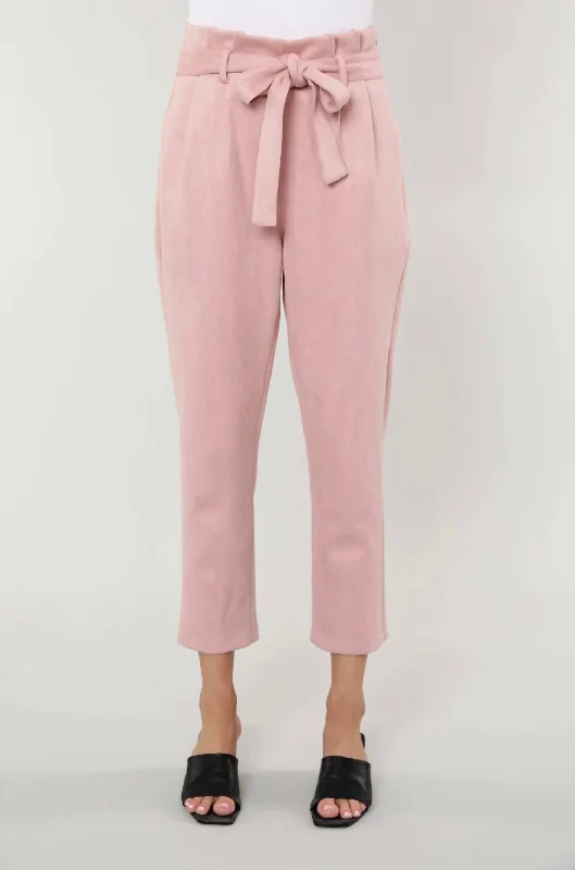 Sale Alert – Get Ready to Shop!Uptown Suede Paper Bag Pants In Rose Suede
