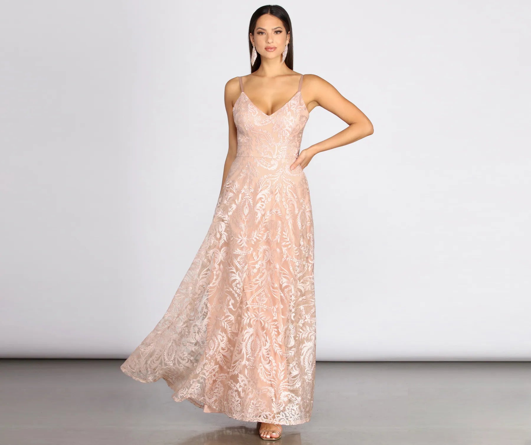 Exclusive Offers You’ll Love!Veda Embroidered Elegance Ball Gown