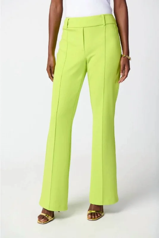 Limited Edition, Limited Price!Vertical Seam Flared Pant In Key Lime