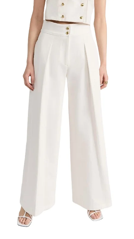Don't Miss Out!Wide Leg Pleat Front Pant In White