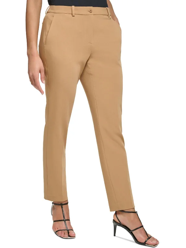 Don't Miss Out!Womens High Rise Solid Straight Leg Pants