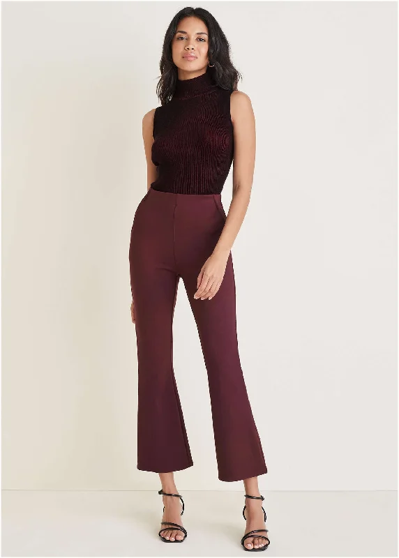 Best Offers of the Month!Smoothing Ponte Kick Flare Pants - Wine