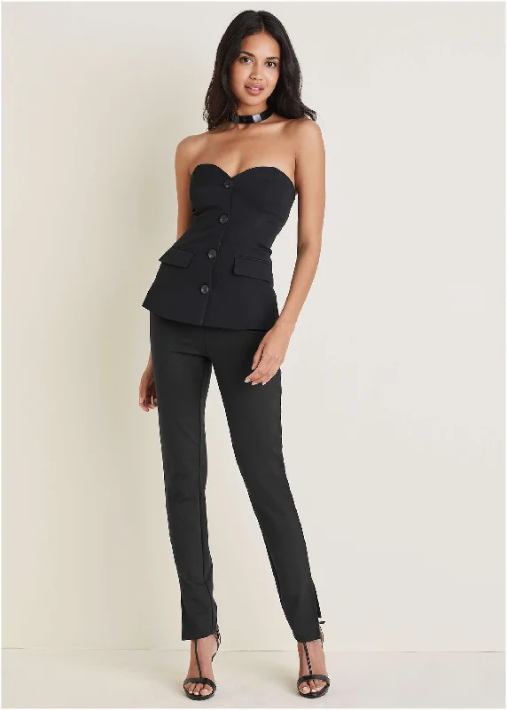 Buy More, Pay Less!Smoothing Ponte Skinny Pants - Black