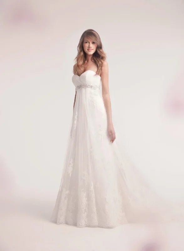 Every Deal is a Steal!Alita Graham 32174153 Strapless Sheath Empire Waist Lace Wedding Dress