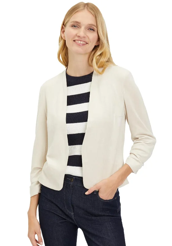 Get More for Less!Betty Barclay Faux Suede Open Short Jacket, Stone
