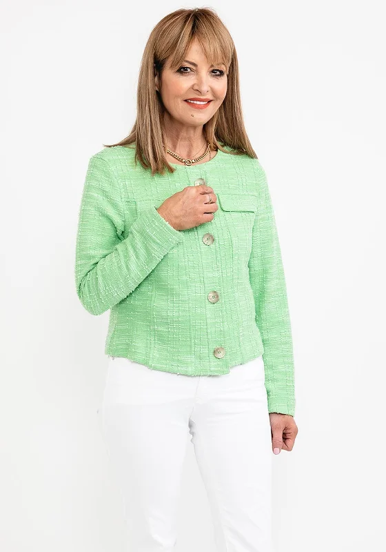 One Day Only – Huge Savings!Bianca Violet Knit Short Jacket, Green