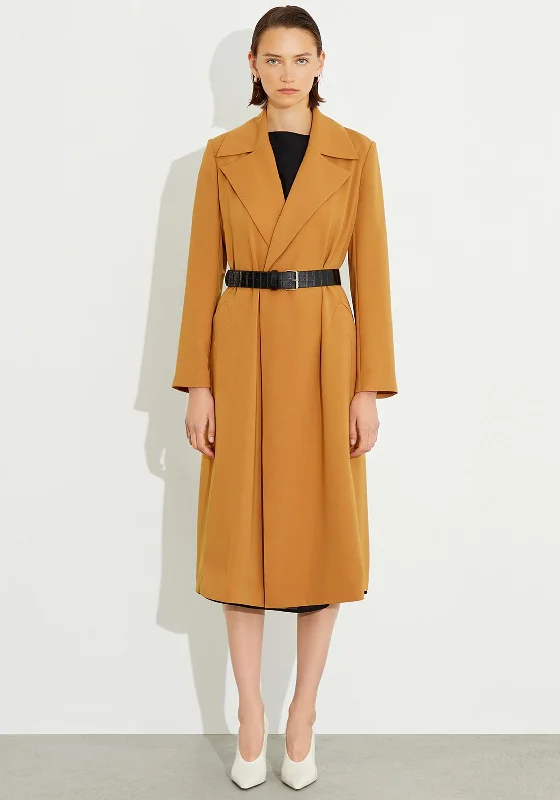 Score Big Savings Today!Birelin Belted Open Long Jacket, Tobacco