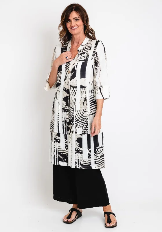 Your Shopping Wish, Our Discount Command!Ever Sassy Printed Long Linen Jacket, Sandstorm