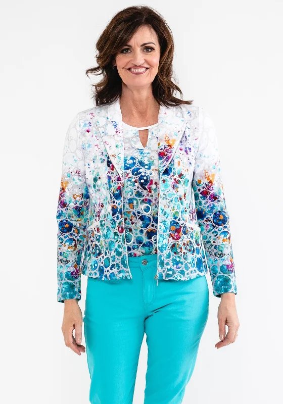 Savings You Can’t Ignore!Dolcezza Bubble Print Lapel Collar Jacket, Multi