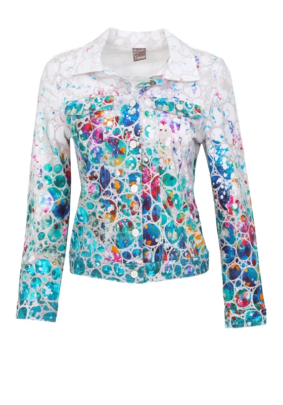 Limited Stock Available!Dolcezza Printed Jersey Short Jacket, Multi