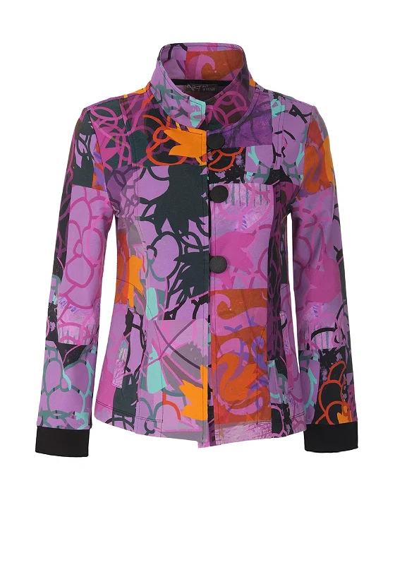 Crazy Discounts Inside!Dolcezza Chunky Buttoned Short Jacket, Purple Multi
