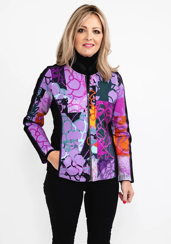 Hurry! While Supplies Last!Dolcezza Printed Jersey Short Jacket, Purple Multi