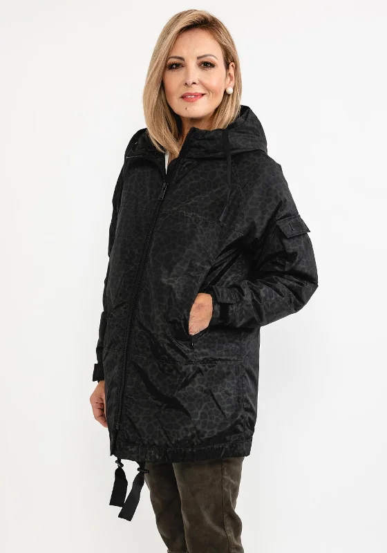 Upgrade for Less!Eva Kayan Leopard Print Short Relaxed Jacket, Khaki