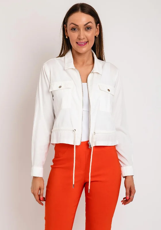 Don't Miss Out!Eva Kayan Oversize Crop Zip Jacket, Off White