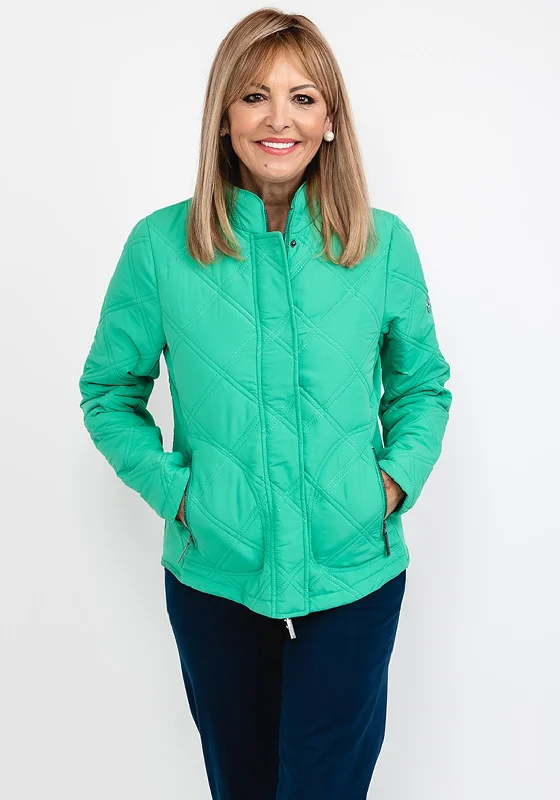 Time to Snag a Bargain!Fransa Diamond Quilted Short Jacket, Emerald