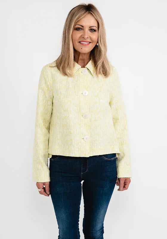 Lowest Prices Guaranteed!Gerry Weber Jacquard Embroidered Short Jacket, Lime
