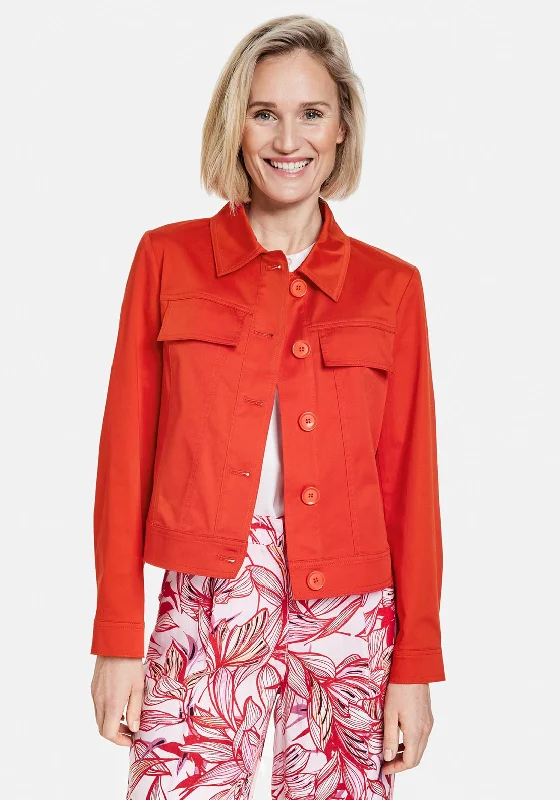 Must-Have Deals Inside!Gerry Weber Cotton Short Buttoned Jacket, Red