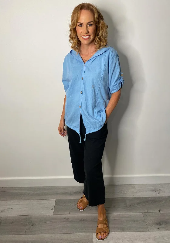 Hurry! While Supplies Last!The Serafina Collection One Size Hooded Light Jacket, Blue