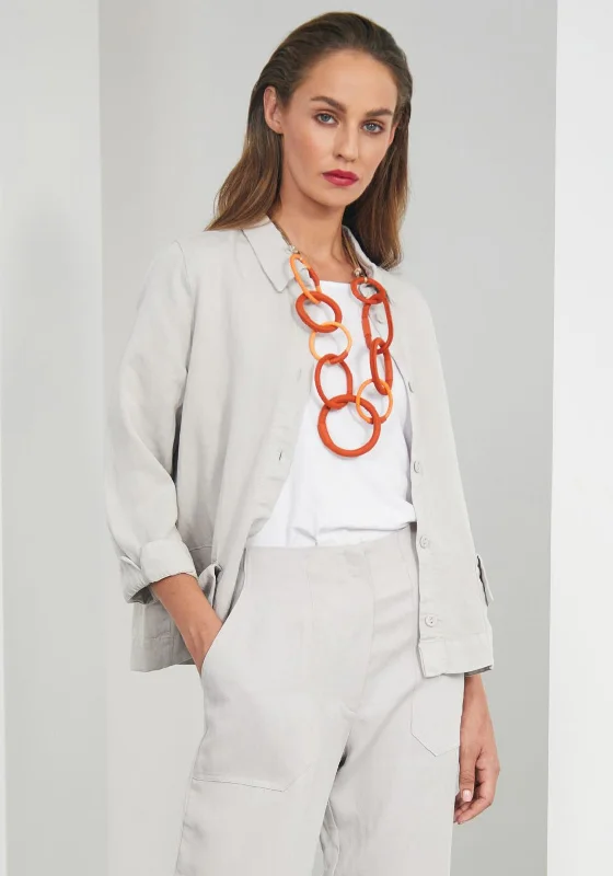 Huge Price Cuts Await!Naya Folded Pocket Short Jacket, Stone