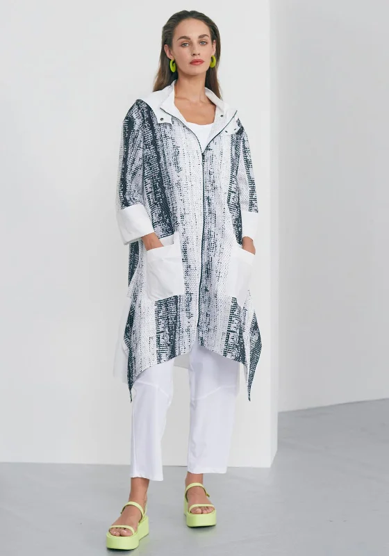 Save More with Every Purchase!Naya Contrast Trim Jacket, White & Blue