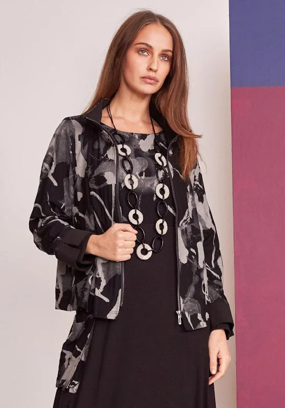Buy More, Pay Less!Naya Printed Box Pleat Back Jacket, Black