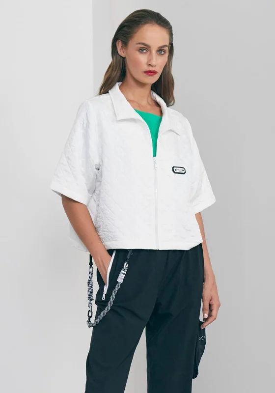 Every Deal is a Steal!Naya Short Quilted Chain Jacket, Off White