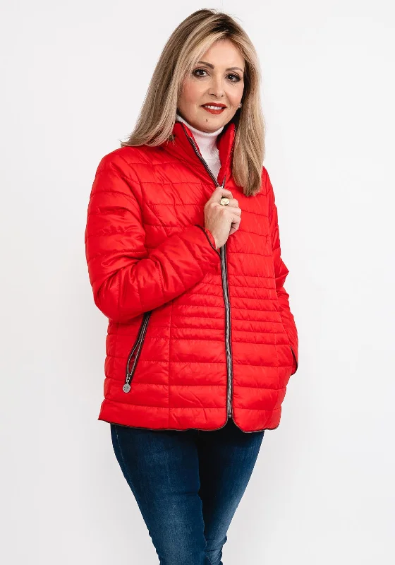 Hot Deals You Can’t Resist!Normann Zipped Collar Quilted Jacket, Red