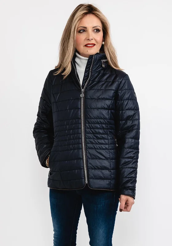 Lowest Prices Guaranteed!Normann Zipped Collar Quilted Jacket, Navy