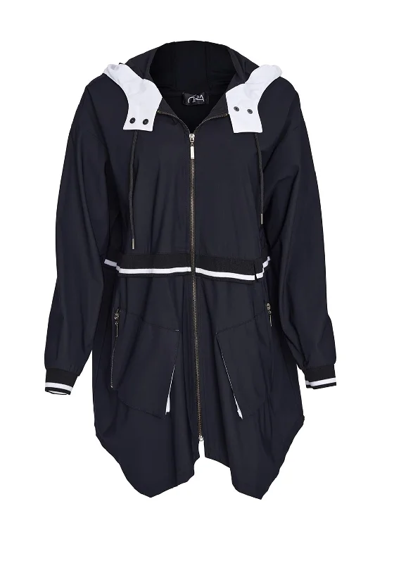 Huge Savings – Act Now!Ora Ribbed Waist Casual Jacket, Black