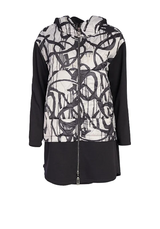 Find Your Perfect Deal Today!Ora Print Design Quilted Long Jacket, Black