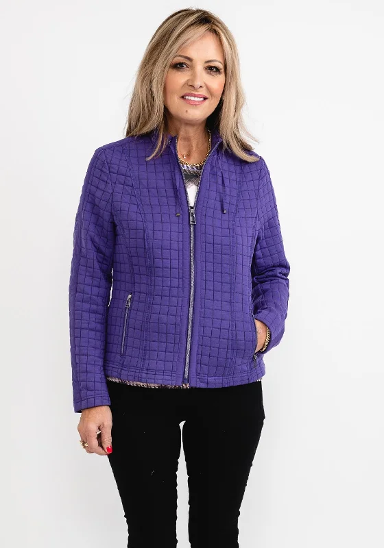 Biggest Sale of the Season!Rabe Square Quilted Zip Jersey Jacket, Purple