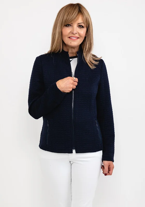 Shop the Hottest Deals!Rabe Textured Short Jersey Zip Jacket, Navy