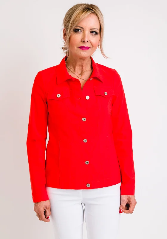 More Discounts, More Joy!Robell Happy Denim Effect Jacket, Orange