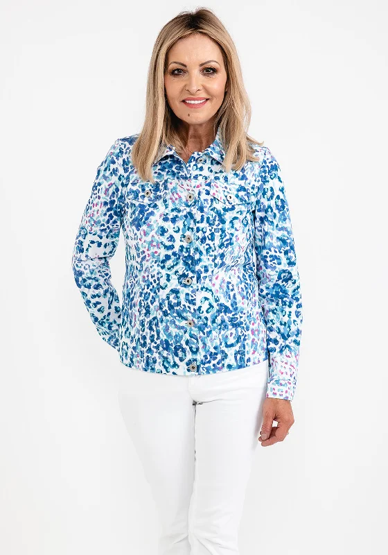 Great Deals, Just for You!Robell Happy Leopard Print Jacket, Blue Multi