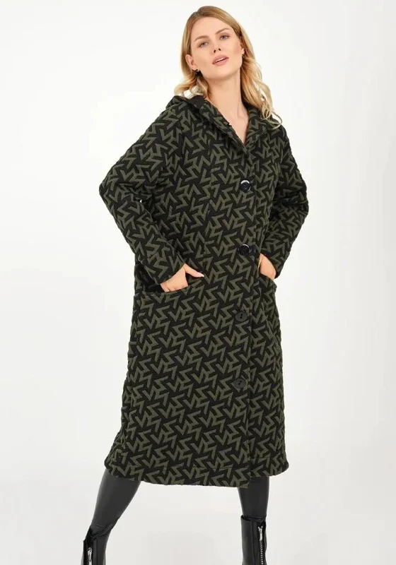 Seasonal Sale – Shop Now!Ever Sassy Patterned Hooded Cardigan, Black Multi