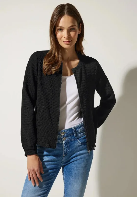 New Discounts Just Dropped!Street One Zip Up Textured Cardigan, Black