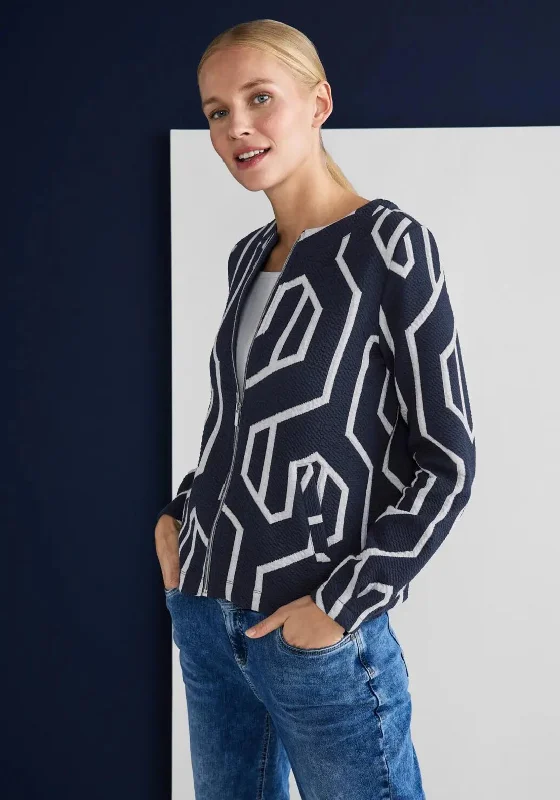 Shop Early, Save Big!Street One Textured Zip Jacket, Deep Blue